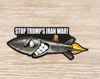 Stoppt Trumps Iran-Krieg – Aufkleberbogen, gestanzte, wasserfeste Vinylaufkleber – 32 Aufkleber