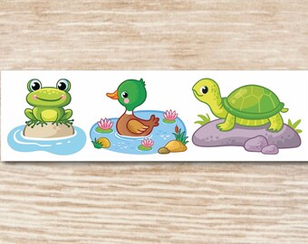 FDT - Frog, Duck and Turtle Fun and Cute Fuck Donald Trump Subtle Sticker sheet, vinyl decals - 29 Stickers