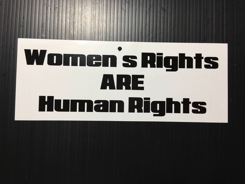 Women's Rights ARE Human Rights Bumper Sticker or Magnet, Decal image 6