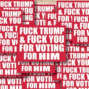 Fuck Trump And Fuck You omdat je op hem hebt gestemd Rood individueel stickerpakket, gestanste waterdichte vinylstickers: 1, 10, 20, 30, 40, 50 en 100.