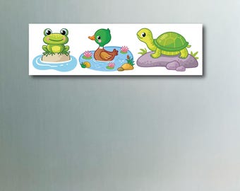 FDT - Frog, Duck and Turtle Fun and Cute Fuck Donald Trump  Waterproof Bumper Sticker, Vinyl Decal or Magnet