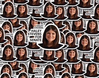 Haley Stevens For Senate Individual Stickers Pack, Die Cut Waterproof Vinyl decals Michigan - 1, 10, 20, 30, 40, 50 and 100.