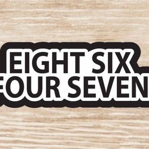 Eight Six Four Seven stickervel, gestanste waterdichte vinylstickers: 31 stickers