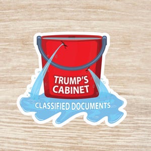 Leaky Bucket Trump’s Cabochon undichte Stelle, ausgestanzte wasserdichte Vinyl-Aufkleber, 24 Aufkleber