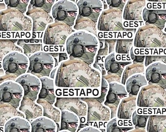 ICE Is The Gestapo Individuelle Aufkleber, gestanzte wasserdichte Vinyl-Aufkleber - 1, 10, 20, 30, 40, 50 und 100.