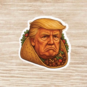 TACO Trump Sticker sheet, die cut waterproof vinyl decals - 27 Stickers