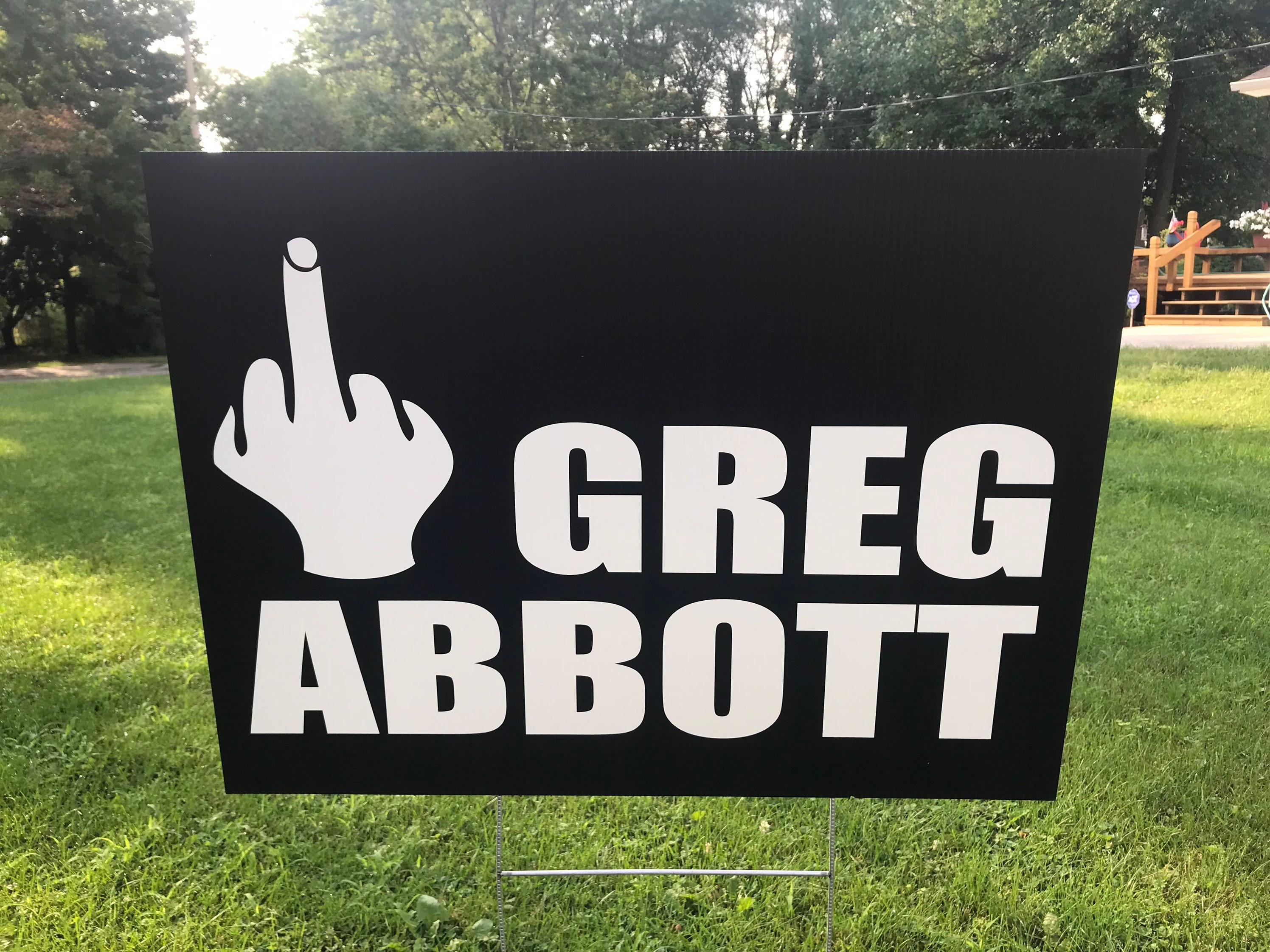 Fuck Greg Abbott Double Sided Yard Sign Flip Greg Abbott photo