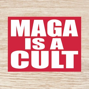 MAGA Is A Cult Red Individual Sticker Pack, gestanzte wasserdichte Vinyl-Aufkleber - 1, 10, 20, 30, 40, 50 und 100.