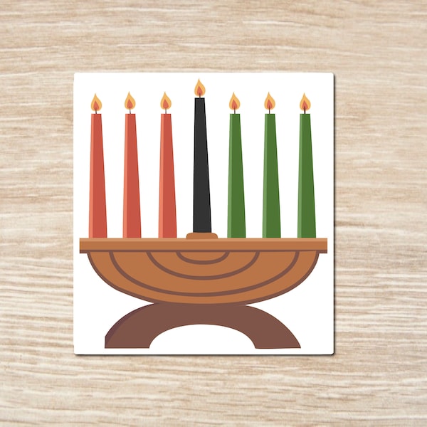 Kwanzaa Kinara Waterproof Sticker or Magnet