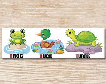 FDT - Frog, Duck and Turtle Fun and Cute Fuck Donald Trump With Wording Waterproof Bumper Sticker, Vinyl Decal or Magnet