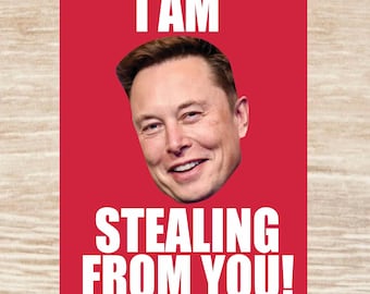 I Am Stealing From You Elon Musk Sticker sheet, die cut waterproof vinyl decals - 17 Stickers