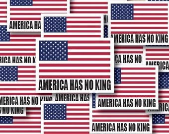 Paquete de calcomanías individuales "América no tiene rey", calcomanías de vinilo troqueladas impermeables: 1, 10, 20, 30, 40, 50 y 100.