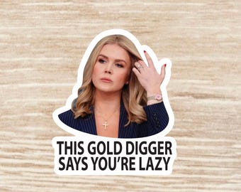 Karoline Leavitt “This Gold Digger Says You’re Lazy”  Die Cut Sticker sheet, Waterproof vinyl decals - 36 Stickers