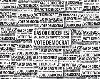 Gas Or Groceries? Individual Sticker Pack, Die Cut Waterproof Vinyl decals - 1, 10, 20, 30, 40, 50 and 100.