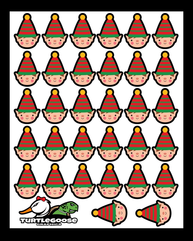 Elf Laminated Sticker Sheet, 37 Vinyl Decals - Etsy