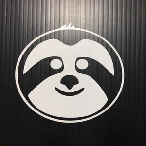 Sloth Face Outline Sticker, Vinyl Decal