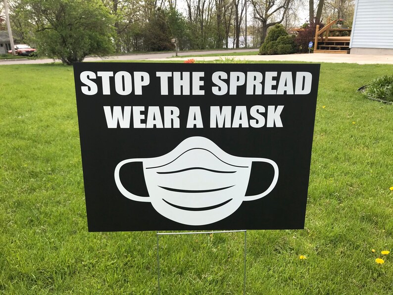 Stop the Spread Wear a Mask Yard Sign | Etsy