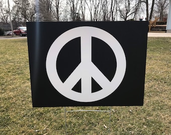 Double Sided Peace Sign Yard Sign, Protest Sign