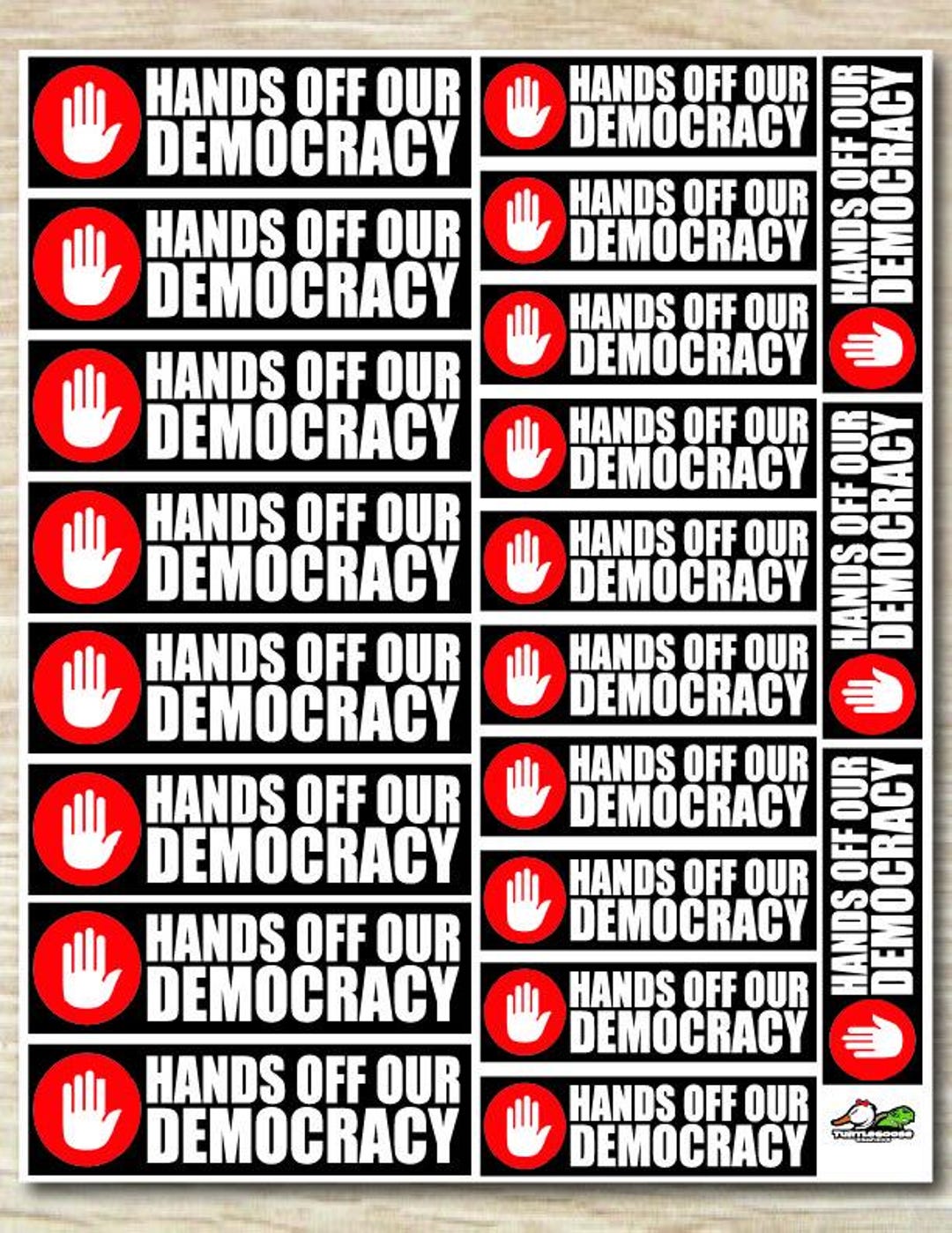 Democratic Rights Sticker Hands off Our Democracy Sticker Sheet, Waterproof Vinyl Decals - 21 ...