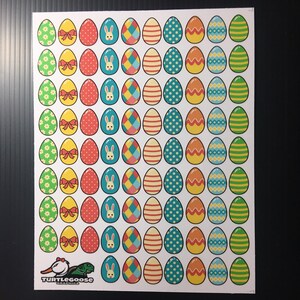 Hoja de pegatinas de huevo de Pascua - 87 pegatinas