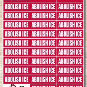 Abolish ICE Sticker sheet, vinyl decals - 32 Stickers