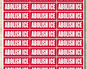 Abolish ICE Sticker sheet, vinyl decals - 32 Stickers
