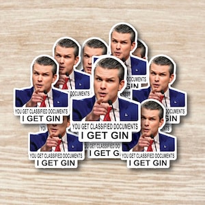 U ontvangt geclassificeerde documenten. Ik krijg gin. Hegseth individueel stickerpakket, gestanste waterdichte vinylstickers: 1, 10, 20, 30, 40, 50 en 100.