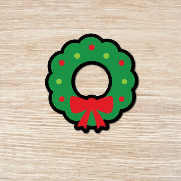 Waterproof Wreath Sticker or Magnet