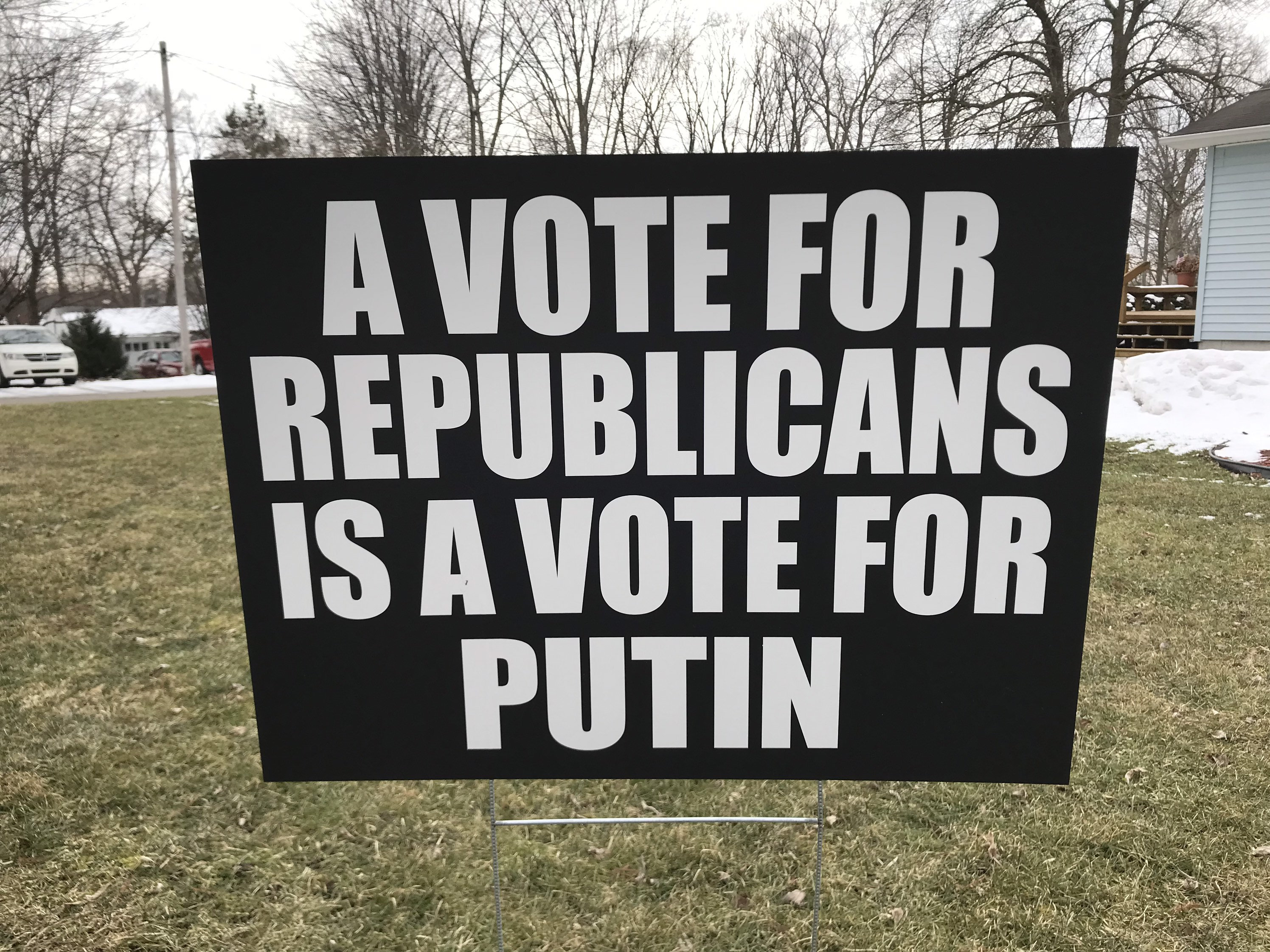 A Vote For Republicans is a Vote For Putin Double Sided Yard Sign, Protest Sign