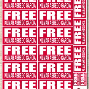 Folha de adesivos Kilmar Abrego Garcia grátis, decalques de vinil à prova d'água - 17 adesivos