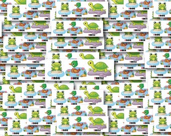 FDT-Frog, Duck and Turtle Fun and Cute Fuck Donald Trump with words Individual Sticker Pack, Die Cut Waterproof Vinyl decals- 10, 20, 30, 40