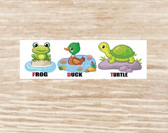 FDT - Frog, Duck and Turtle Fun and Cute Fuck Donald Trump Sticker sheet with wording, vinyl decals - 29 Stickers