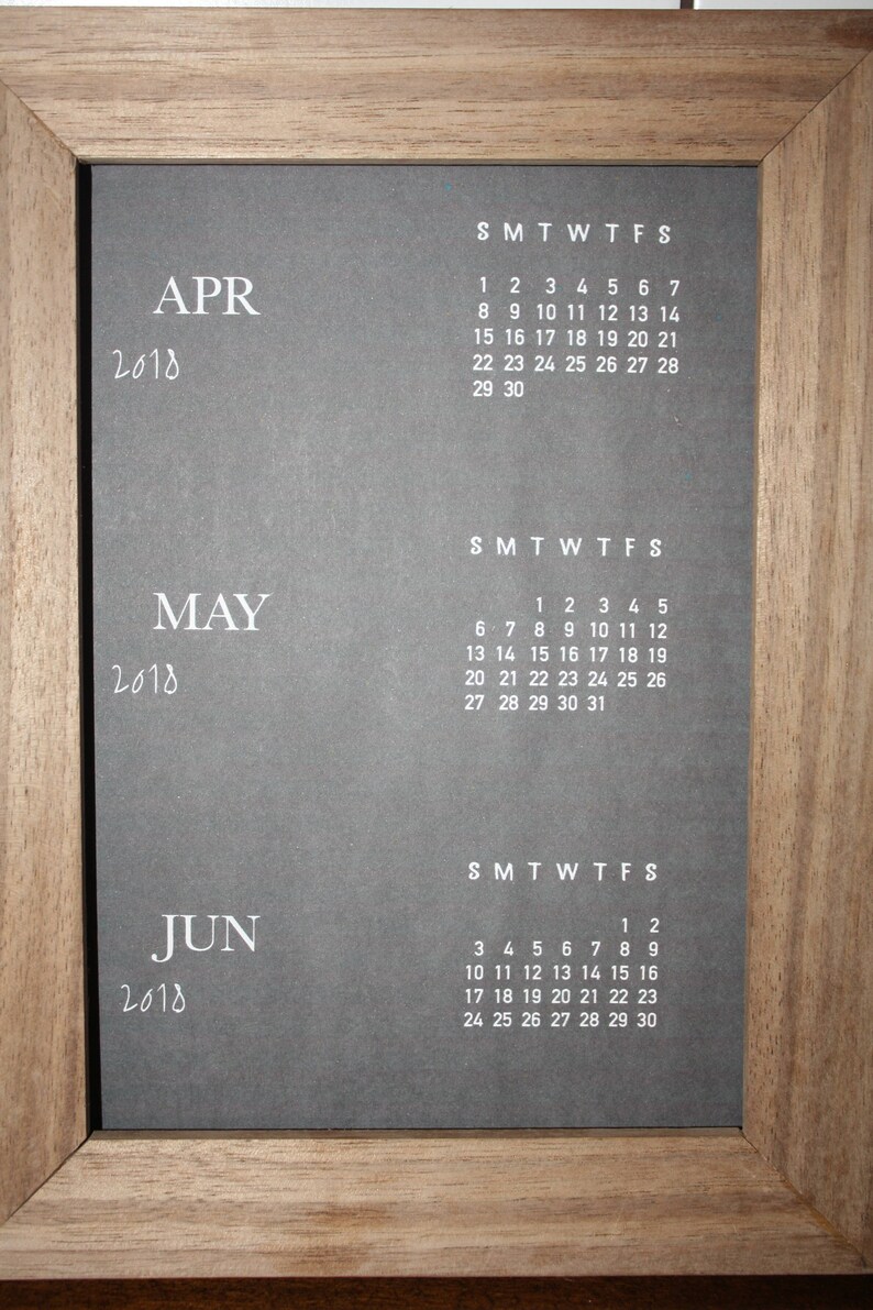 2018 Small Printable Desk Calendar - Etsy