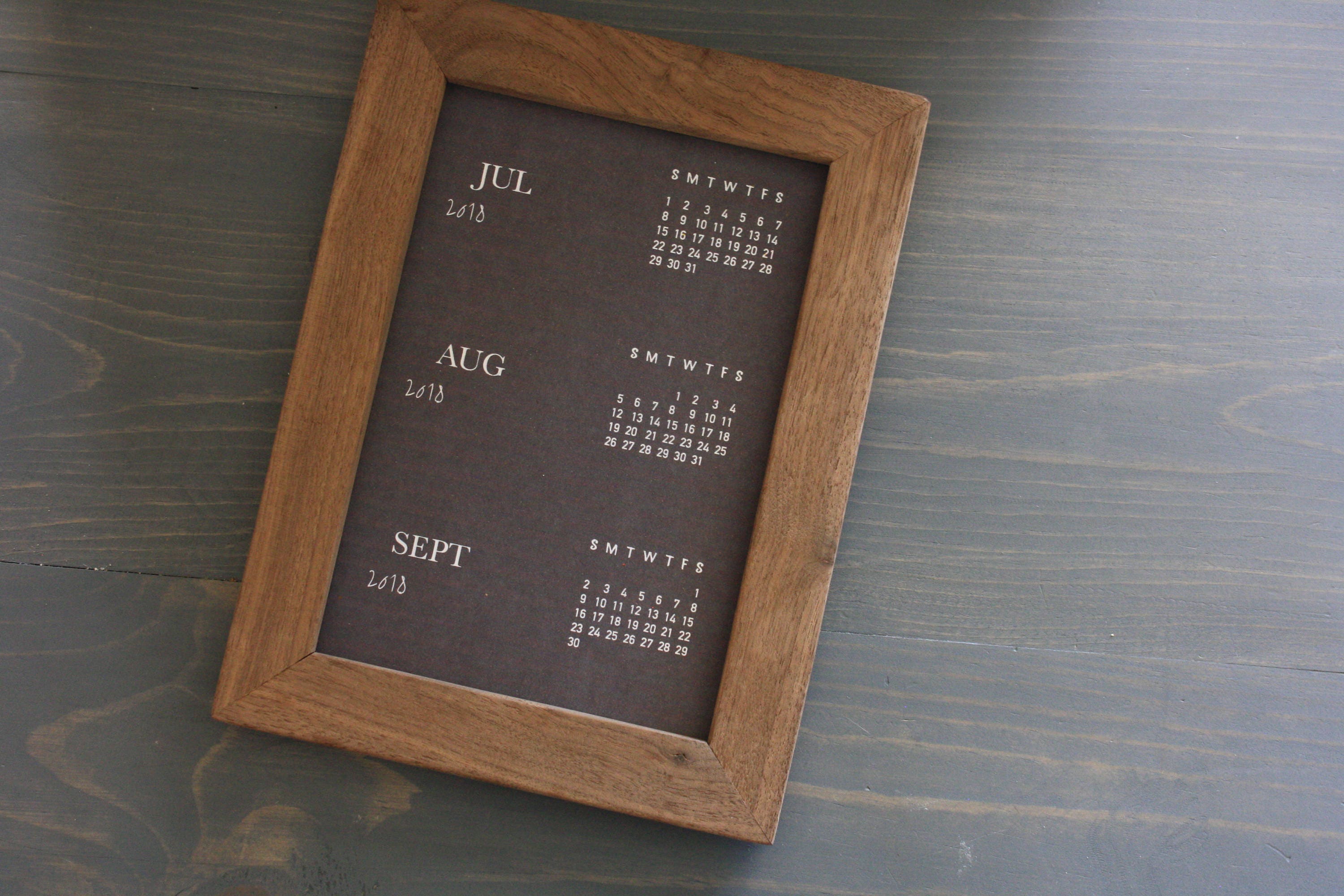 2018 Small Printable Desk Calendar
