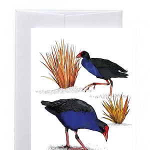 Tarjeta de felicitación ilustrada de Pukeko