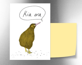 New Zealand Kia ora Kiwi fridge magnet