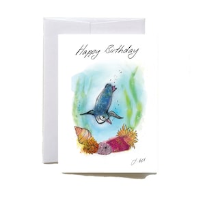 Cartão de aniversário do pinguim Korora
