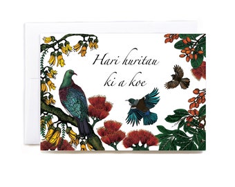 Hari huritau (Happy Birthday) Maori greeting card