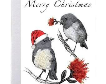 New Zealand Robin Christmas Card