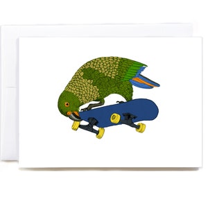 Cartão de felicitações ilustrado Kea Tweak