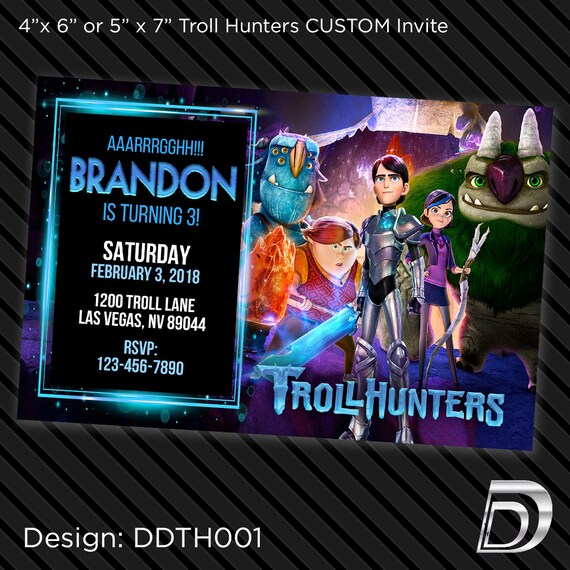 Trollhunters Invitation Invitation Personnalisee Etsy