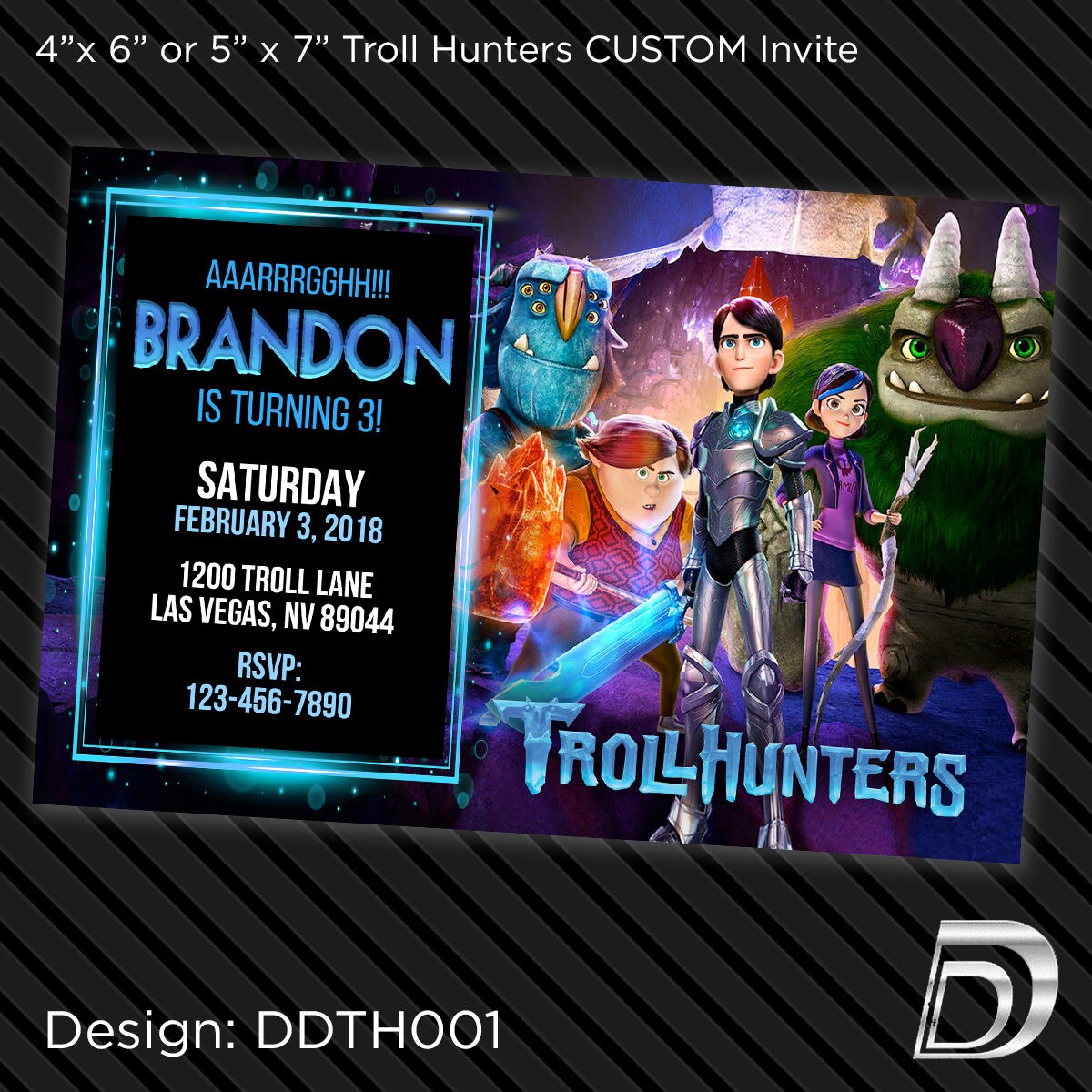 Trollhunters Invitation Invitation Personnalisee Etsy Trollhunters Invitation Invitation Personnalisee Etsy
