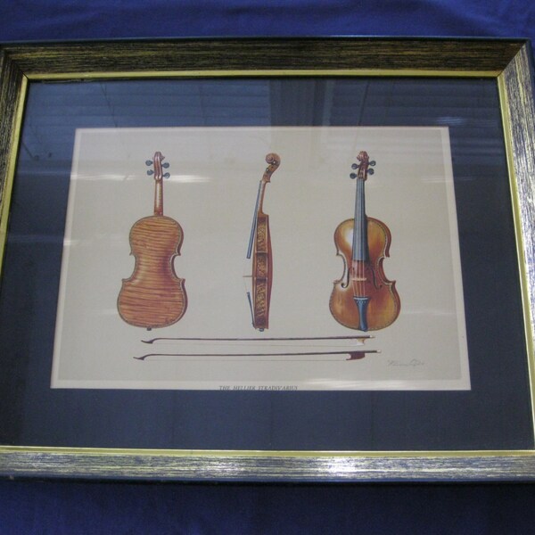 Vintage Violin Print, Hellier Stradivarius Violin Print
