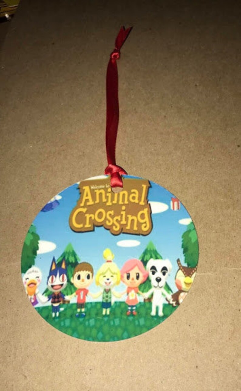Animal Crossing Inspired Christmas Tree Ornament 2 Sided Can Etsy