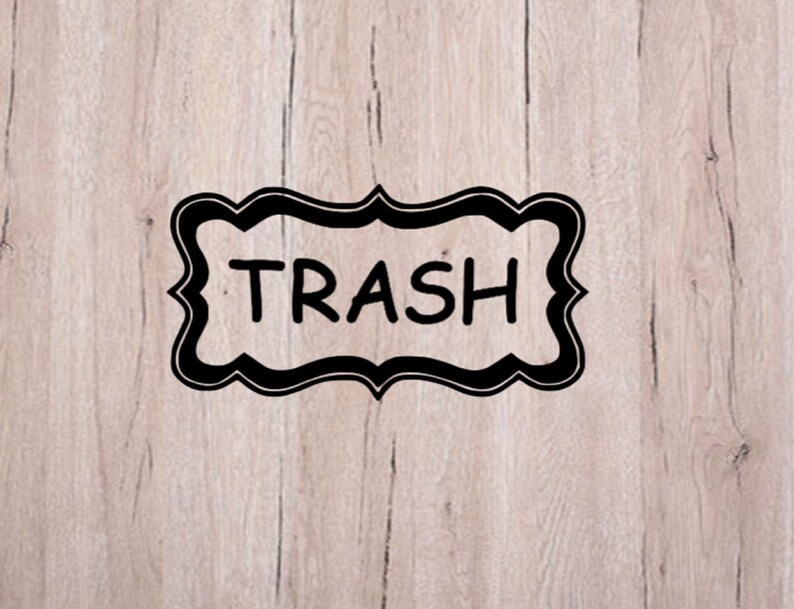 2 Trash Labels Vinyl Decals Trash Can Organizing Gifts Etsy