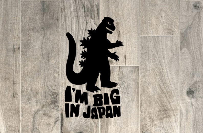 2 Godzilla Big in Japan Vinyl Decals. Car, Window, Wall, Laptop Decal
