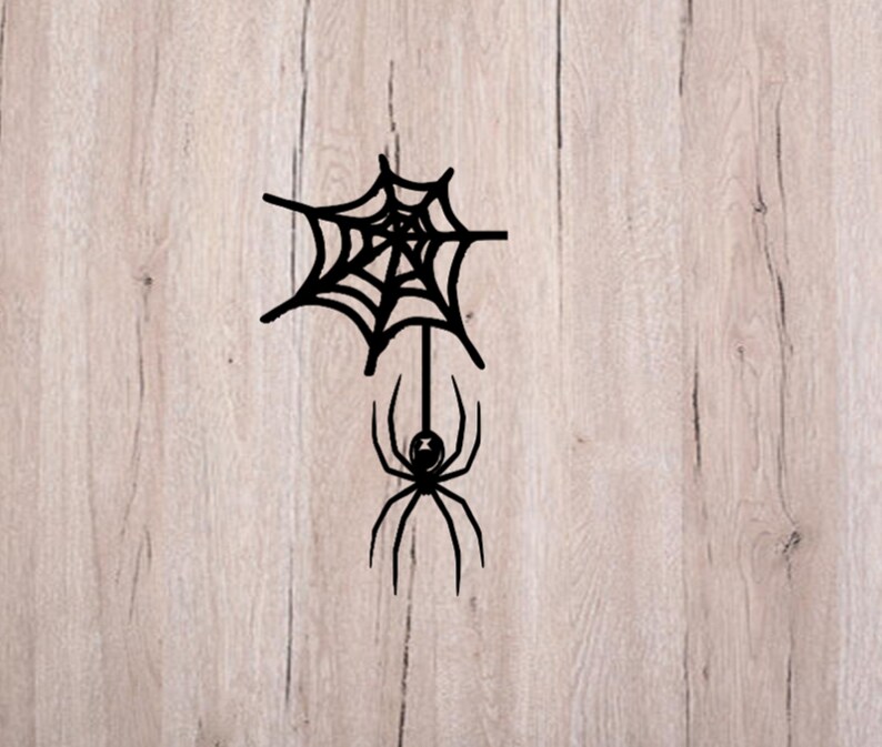 2 Spider Web With Spider Vinyl Decal Halloween | Etsy