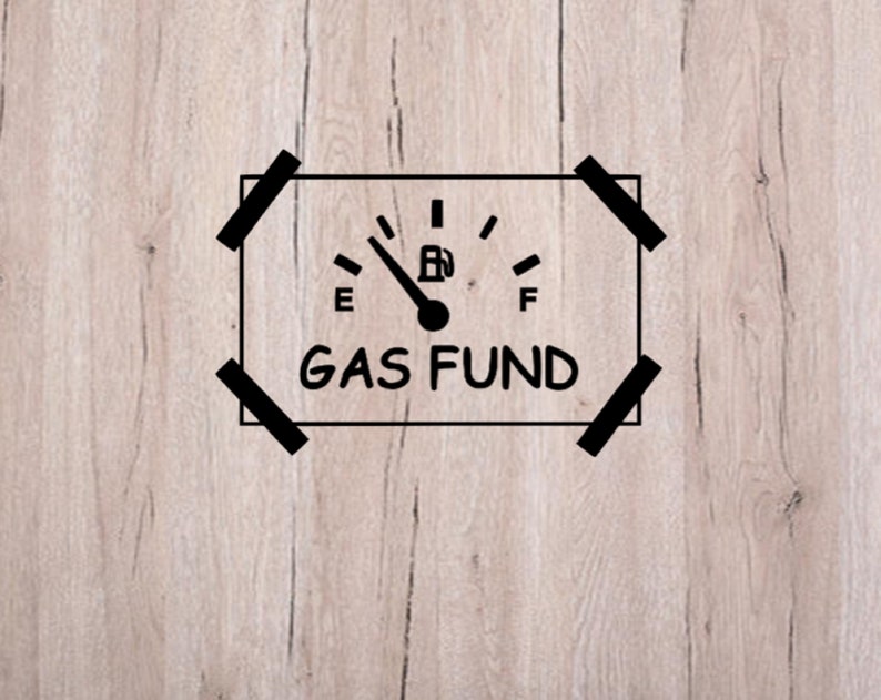 2 Gas Fund Money Jar Vinyl Decals Saving Money Piggy Bank Etsy