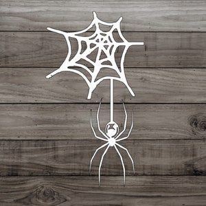 2 Spider web with Spider Vinyl Decal, Halloween
