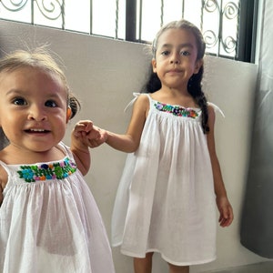 vestido de verano con bordado de flores para bebé, niña